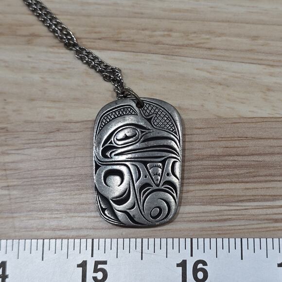 Pendant Frederick Pewter of Canada Northwest Coast Native American Haida Raven - Picture 7 of 8